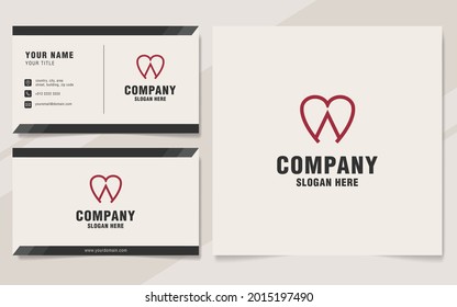 Letter A with love logo template on monogram style