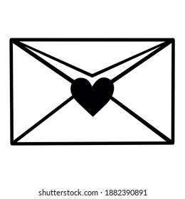 Letter Love symbol, heart, vector illustration.