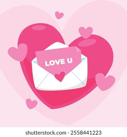 LETTER IN LOVE VALENTINE DAY VECTOR ILLUSTRATION BY LYCOLUCKY