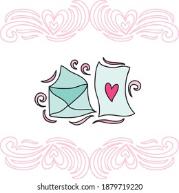 Carta de amor. Ilustración del vector