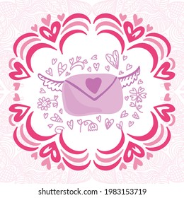 Carta de amor. Ilustración del vector