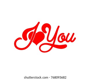 letter i love you. heart illustration valentine day