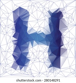 letter A low poly design vector illustration
