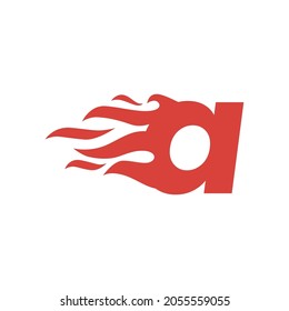 a letter lowercase fire flame hot logo vector icon illustration