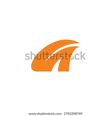 letter a lowercase simple curves swoosh motion logo vector 