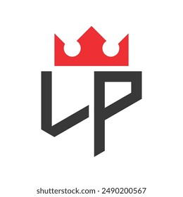 Letter LP Crown Logo. Crown on Letter LP Logo Design Template