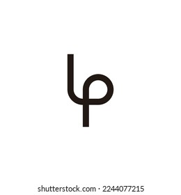 Letter Lp curve geometric symbol simple logo vector