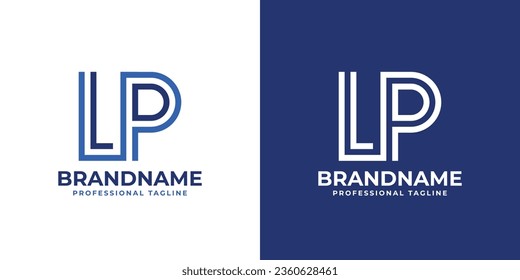 Letter LP Line Monogram Logo, suitable for business with LP or PL initials.