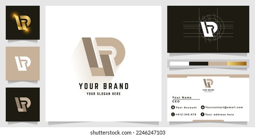 Letter UP or LP monogram logo with business card design