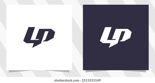 letter lp pl logo design vector