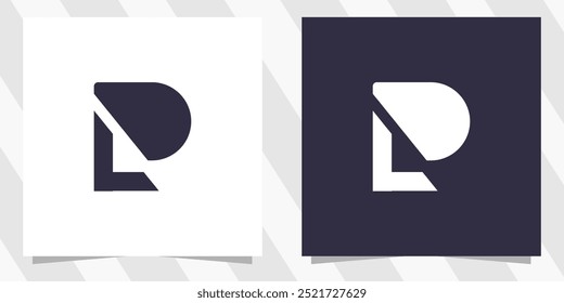 letter lp pl logo design vector