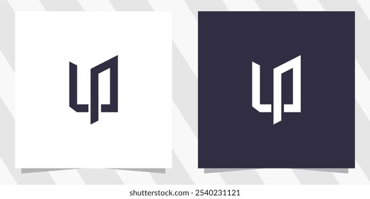 letter lp pl logo design vector