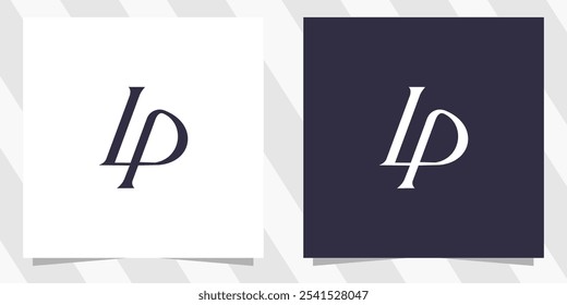 letter lp pl logo design vector