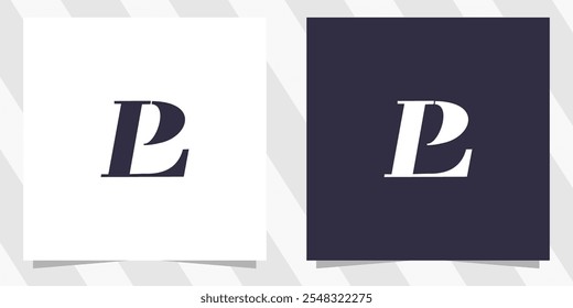 letter lp pl logo design vector