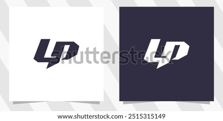 letter lp pl logo design vector