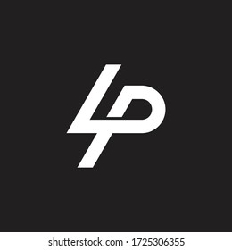 letter lp simple geometric lines logo vector