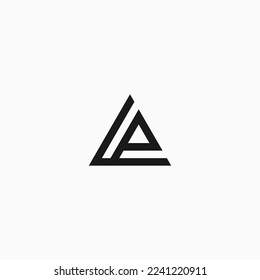 letter lp triangle logo design vector illustration template