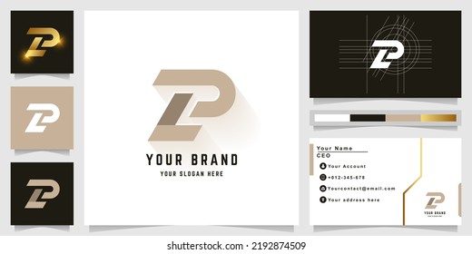 Letter LP or ZP monogram logo with business card design