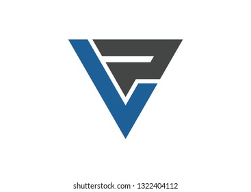 Letter LP,VP triangle logo design