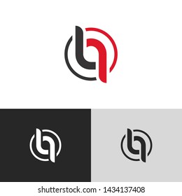 Letter lq linked lowercase logo design template elements. Red letter Isolated on black white grey background. Suitable for business, consulting group company.