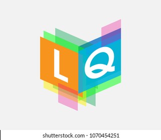 Letter LQ logo with colorful geometric shape, letter combination logo design for creative industry, web, business and company.
