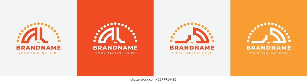 Letter LQ and QL Sunrise  Logo Set, suitable for any business with LQ or QL initials.