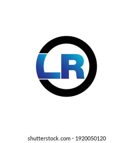 Letter LR circle logo design vector