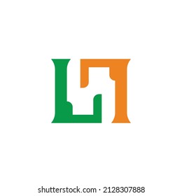 letter lr colorful geometric silhouette logo vector
