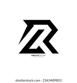 Letter Lr with creative negative space modern shape monogram abstract logo design