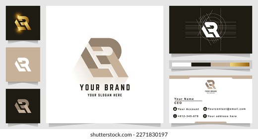 Logotipo de letra LR o monograma eR con diseño de tarjeta de visita