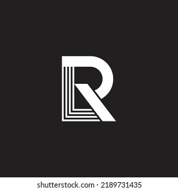 letter lr geometric roof home logo vector 