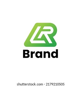 Letter LR gradient green Logo