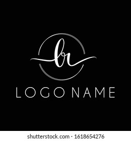 Letter LR handwriting logo with luxury elegent modern style perfect for , beauty , wedding photography , spa , makeup logos 