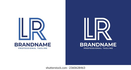 Letter LR Line Monogram Logo, suitable for business with LR or RL initials.