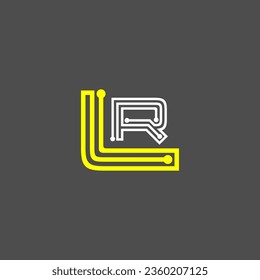 Concepto del logotipo de la carta LR. Diseño del logotipo vectorial RL. 