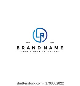 Logo-Design-Vektorgrafik-Vorlage für Buchstaben LR
