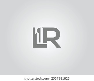 Letter LR Logo for Real Estate, Construction with simple roof building design vector template.