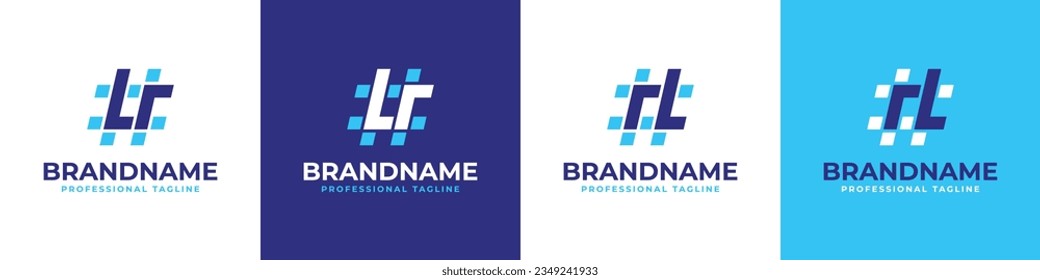 Letter LR and RL Hashtag Logo set, suitable for any business with RL or LR initials.