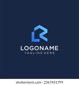 Letter LR or RL with house combination logo concept vector icon
