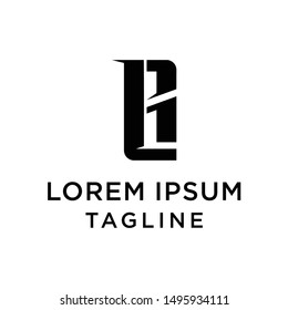 Letter LR Or RL Logo Design. Linear Creative Monogram.
