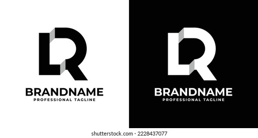 Letter LR or RL Monogram Logo, suitable for any business with LR or RL initials.