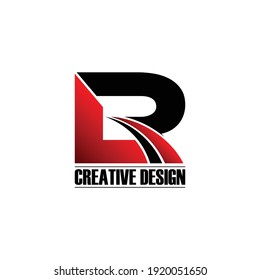 Letter LR simple logo design vector