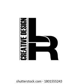 Letter LR simple monogram logo design vector
