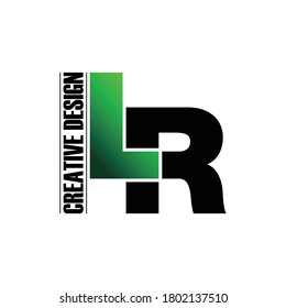 Letter LR simple monogram logo design vector