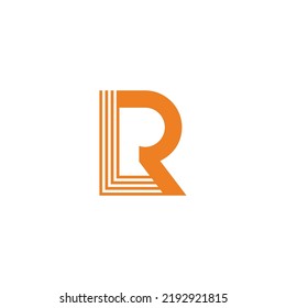 Buchstaben lr Streifen geometrisches Logo, Vektorgrafik 