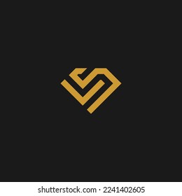 letter ls diamond logo design vector illustration template
