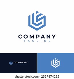 letter ls hexagon logo design