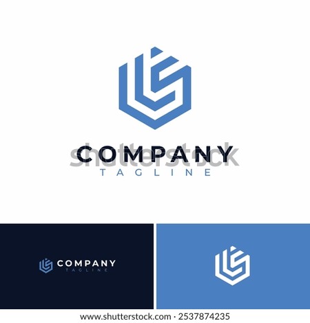 letter ls hexagon logo design