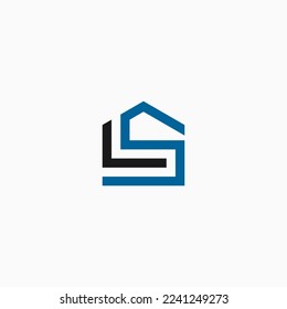 letter ls house logo design vector illustration template