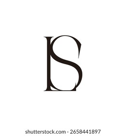 letter ls simple elegant linked black logo vector 